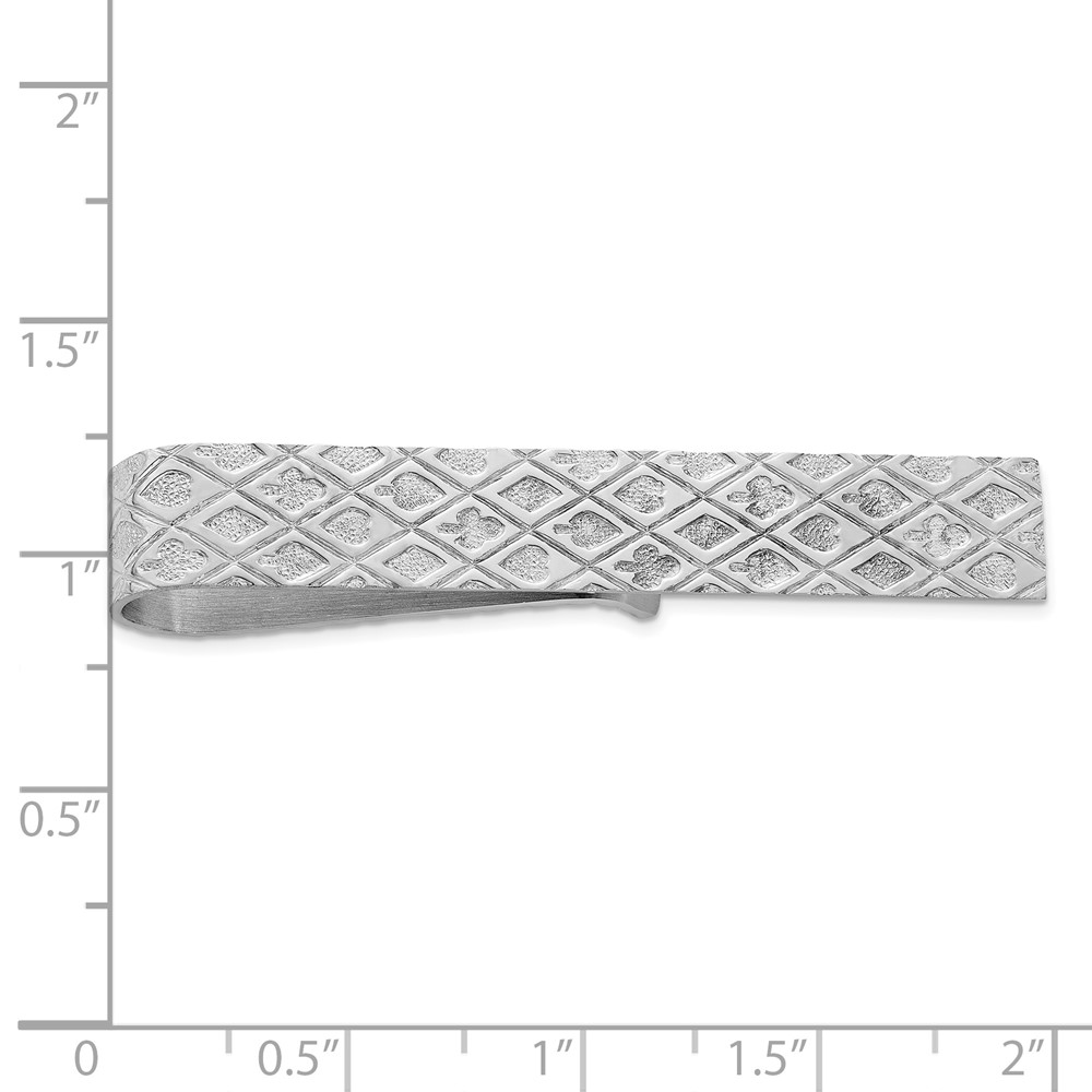 Sterling Silver Rhodium-plated Tie Bar (QQ190)