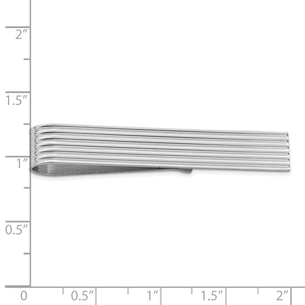 Sterling Silver Rhodium-plated Tie Bar (QQ191)