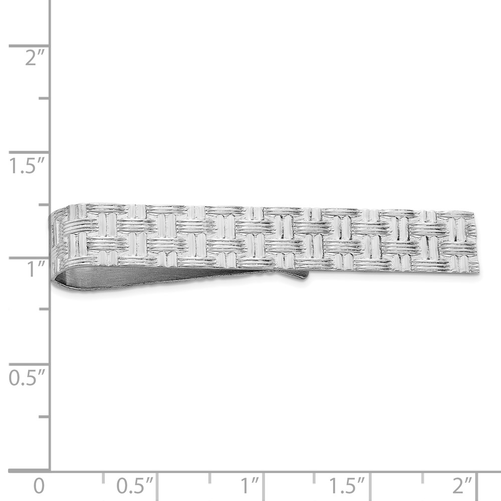 Sterling Silver Rhodium-plated Tie Bar (QQ203)