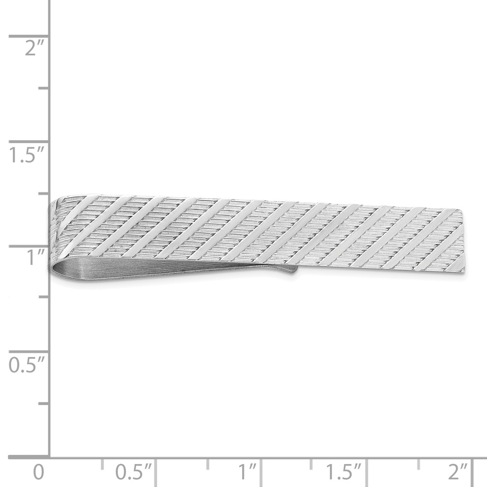 Sterling Silver Rhodium-plated Tie Bar (QQ204)
