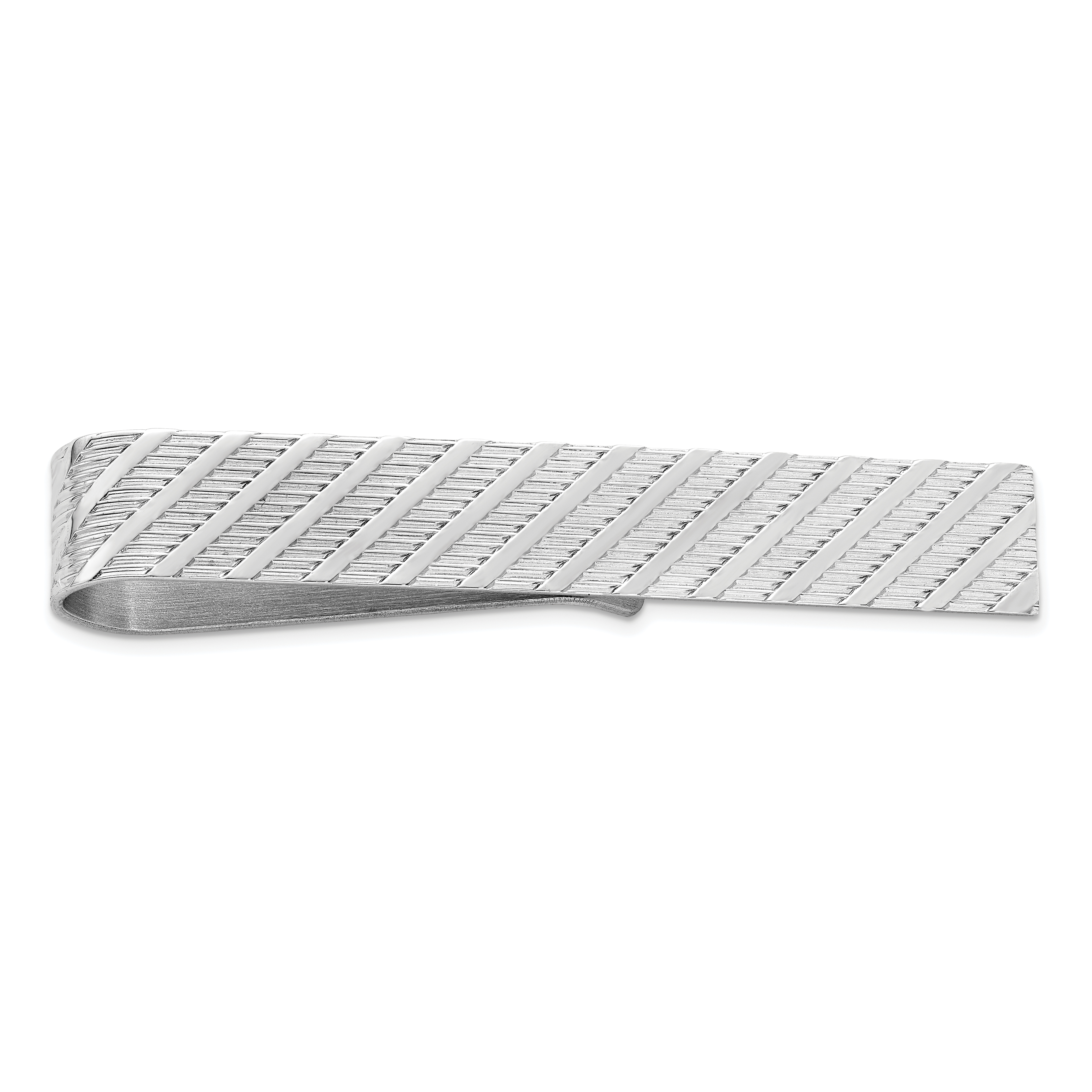 Sterling Silver Rhodium-plated Tie Bar (QQ204)