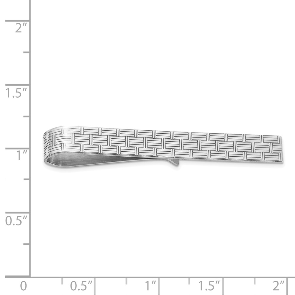 Sterling Silver Rhodium-plated Tie Bar (QQ206)