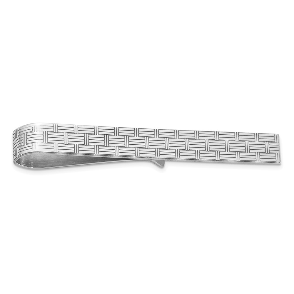 Sterling Silver Rhodium-plated Tie Bar (QQ206)