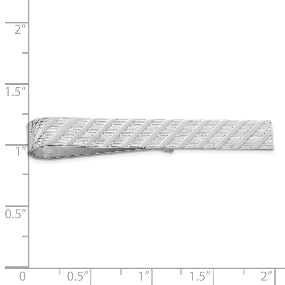 Sterling Silver Rhodium-plated Tie Bar (QQ207)