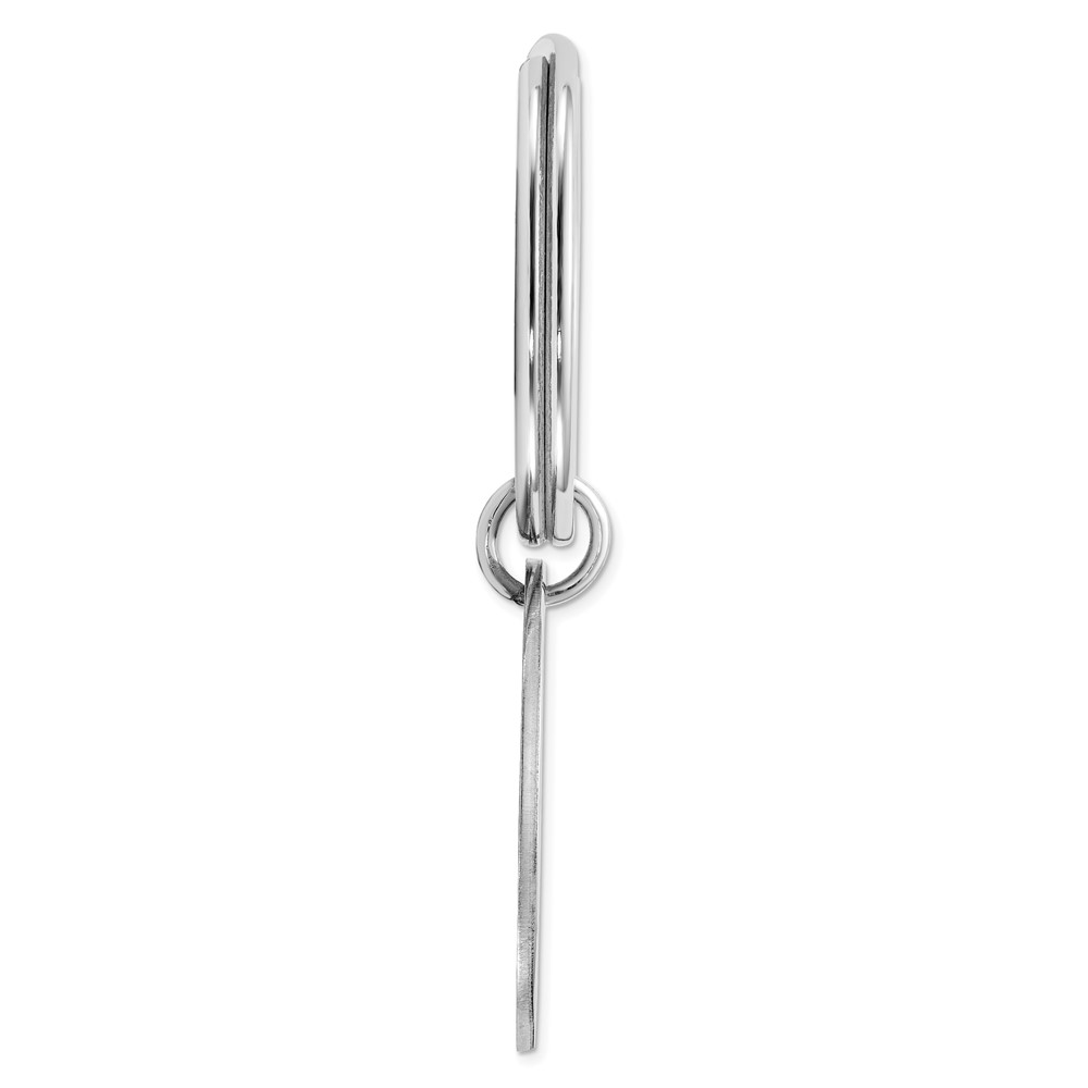 Sterling Silver Rhodium-plated Key Ring (QQ221)