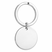 Sterling Silver Rhodium-plated Key Ring view 1