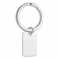 Sterling Silver Rhodium-plated Key Ring view 1