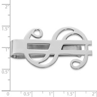 Sterling Silver Rhodium-plated Dollar Sign Money Clip view 2