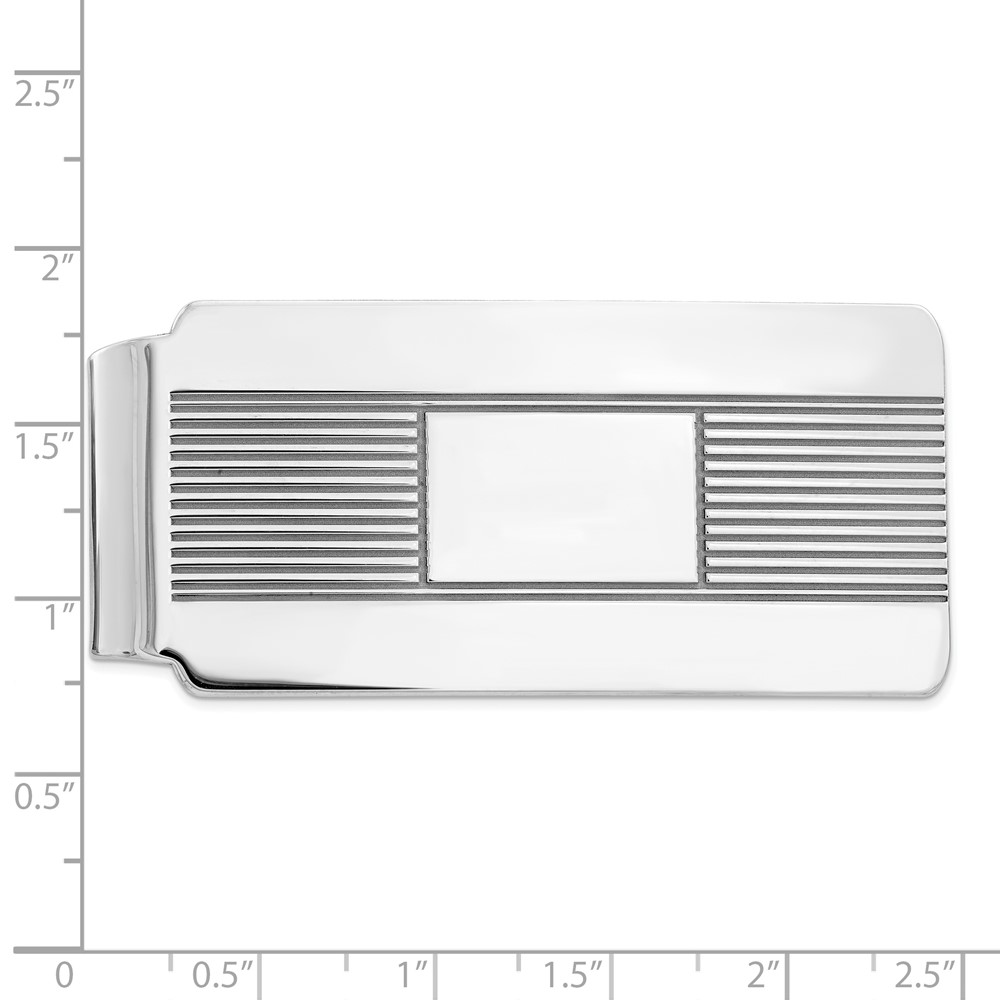 Sterling Silver Rhodium-plated Money Clip (QQ32)