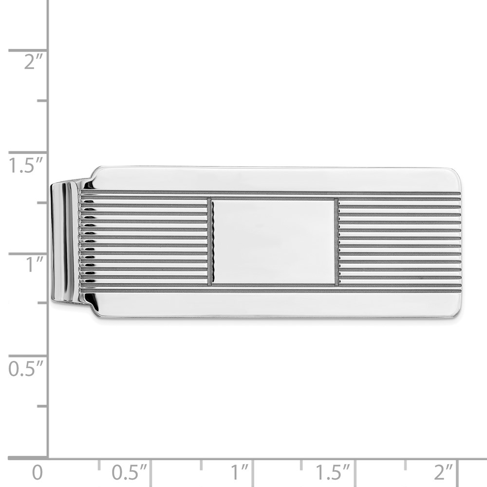 Sterling Silver Rhodium-plated Money Clip (QQ33)
