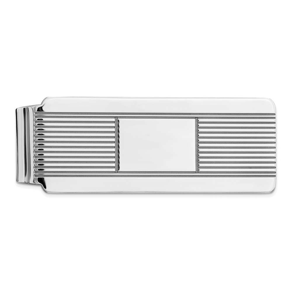 Sterling Silver Rhodium-plated Money Clip (QQ33)
