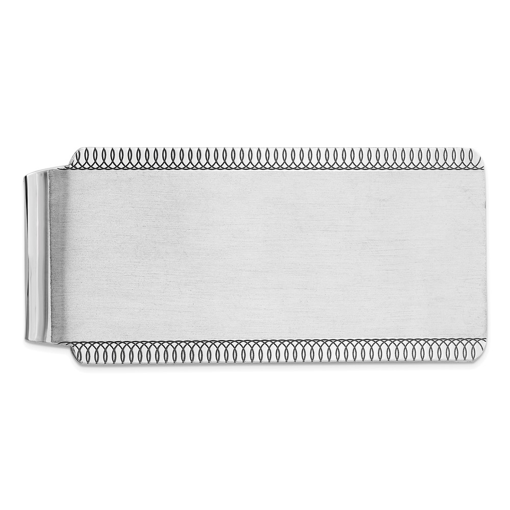 Sterling Silver Satin Rhodium-plated Front Money Clip (QQ38)