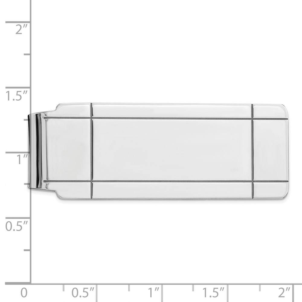 Sterling Silver Rhodium-plated Money Clip (QQ39)