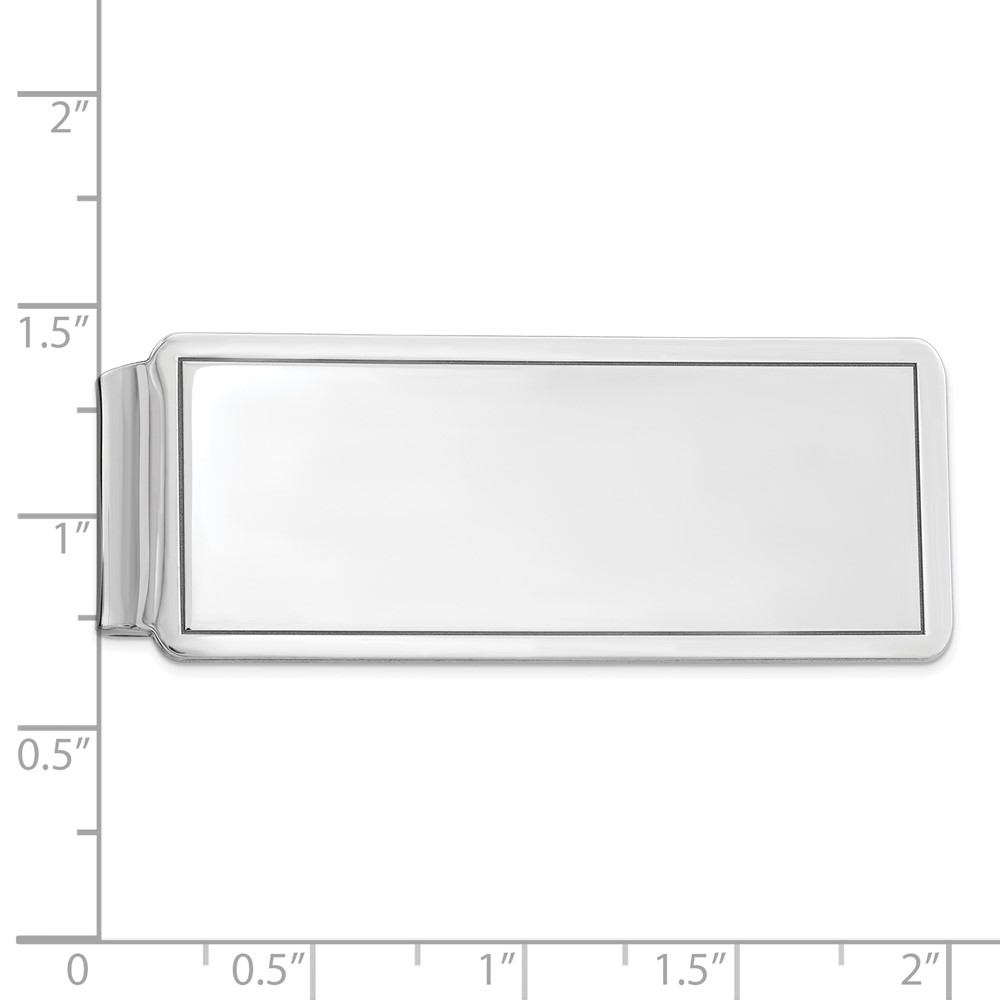 Sterling Silver Rhodium-plated Money Clip (QQ40)