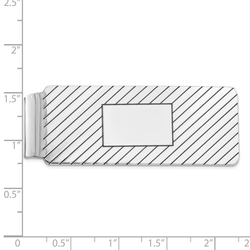 Sterling Silver Rhodium-plated Money Clip (QQ41)
