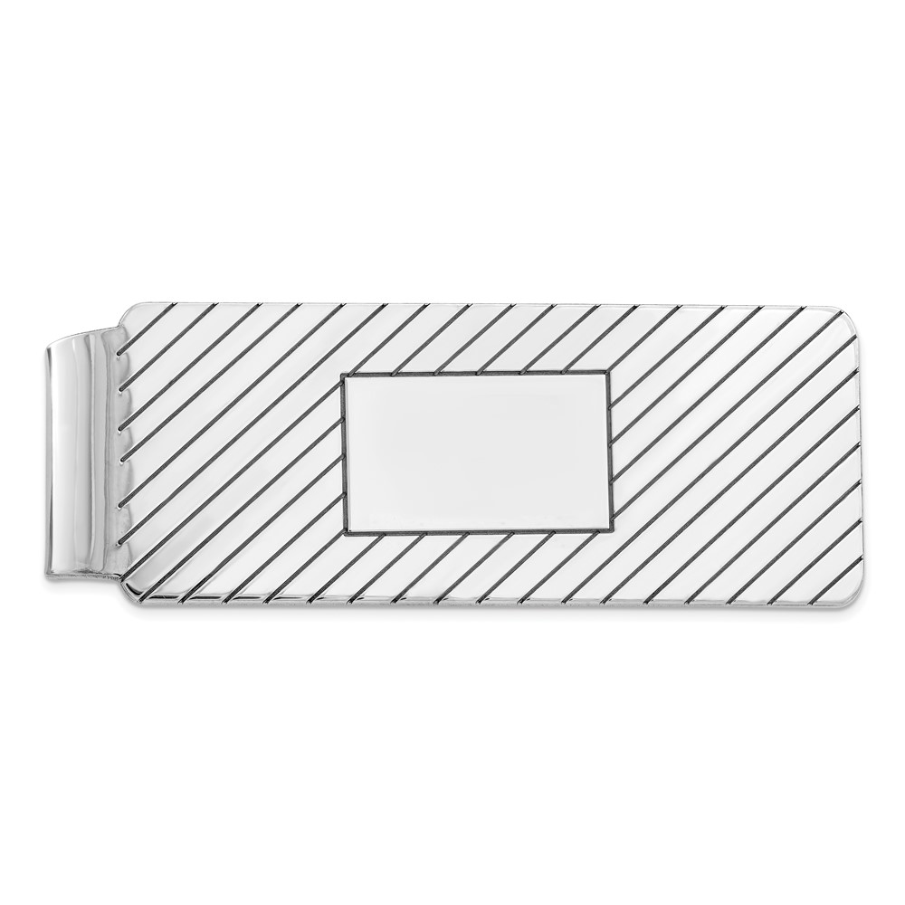 Sterling Silver Rhodium-plated Money Clip (QQ41)