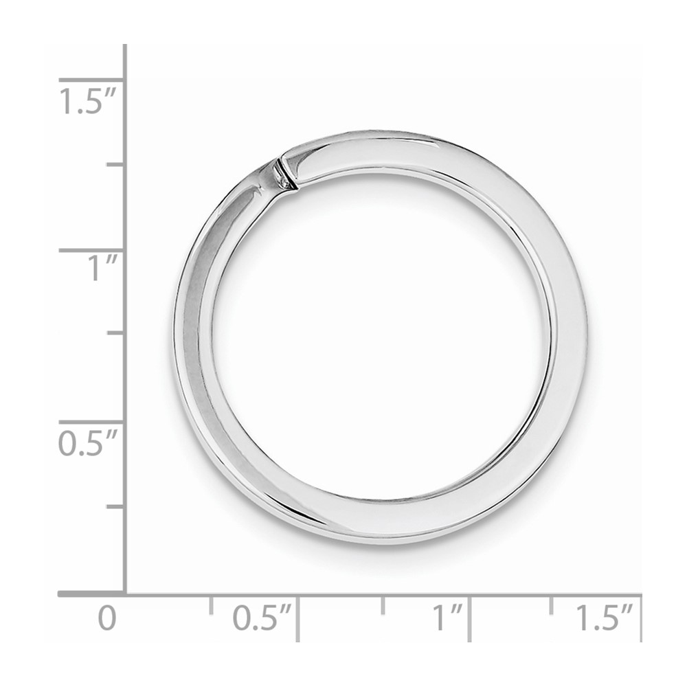 Sterling Silver Rhodium-plated Medium Key Ring (QQ461)