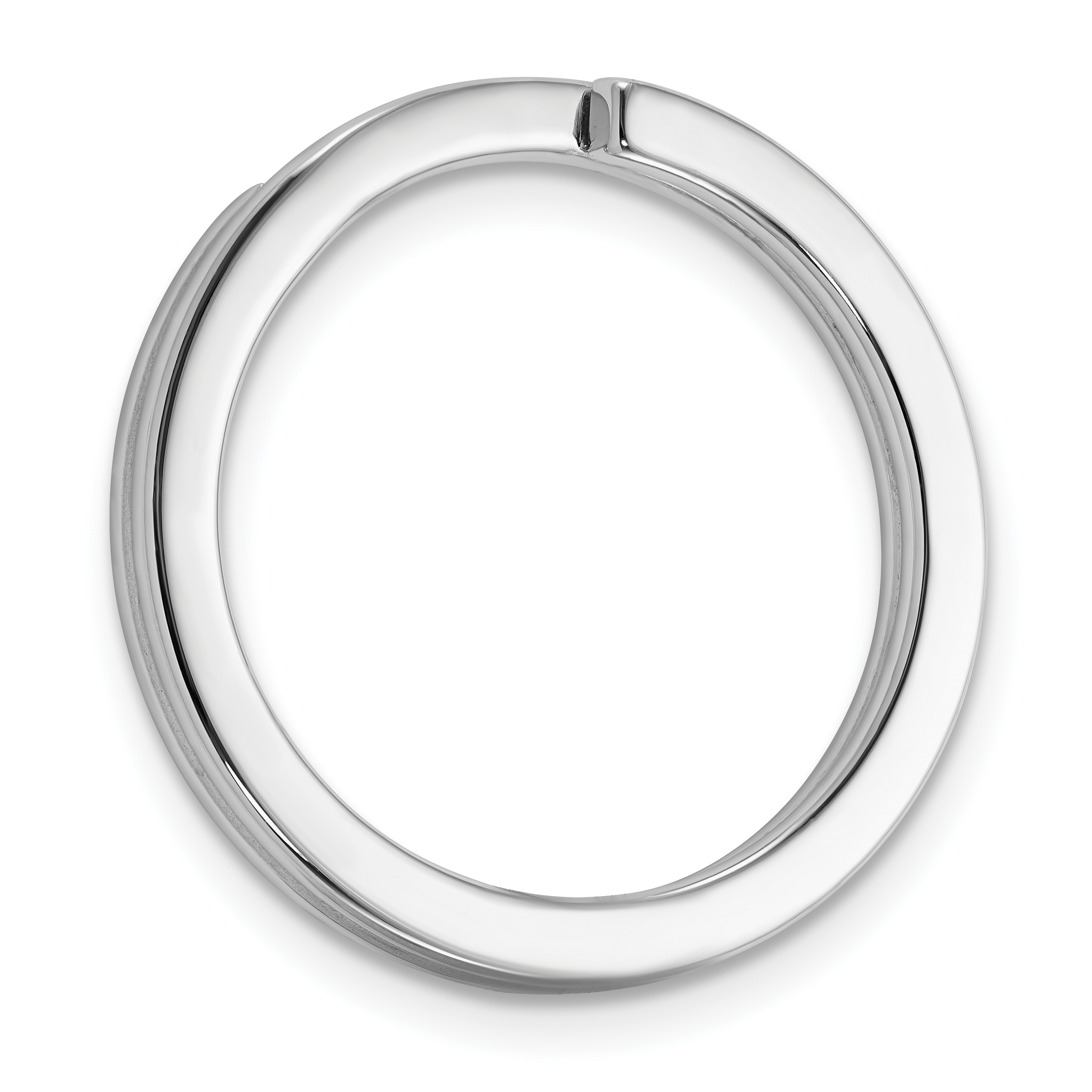 Sterling Silver Rhodium-plated Medium Key Ring (QQ461)