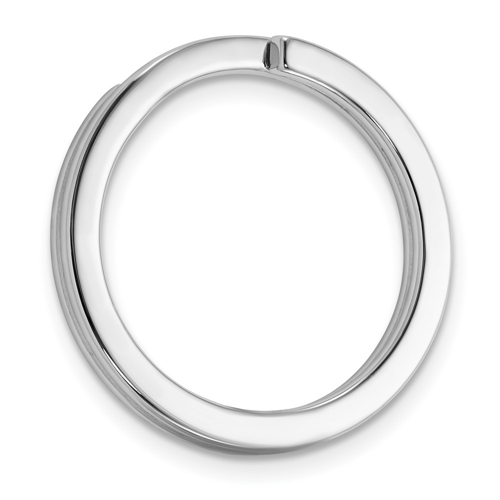 Sterling Silver Rhodium-plated Medium Key Ring (QQ461)