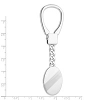 Sterling Silver Rhodium Plated Brushed & Polished Key Chain view 3