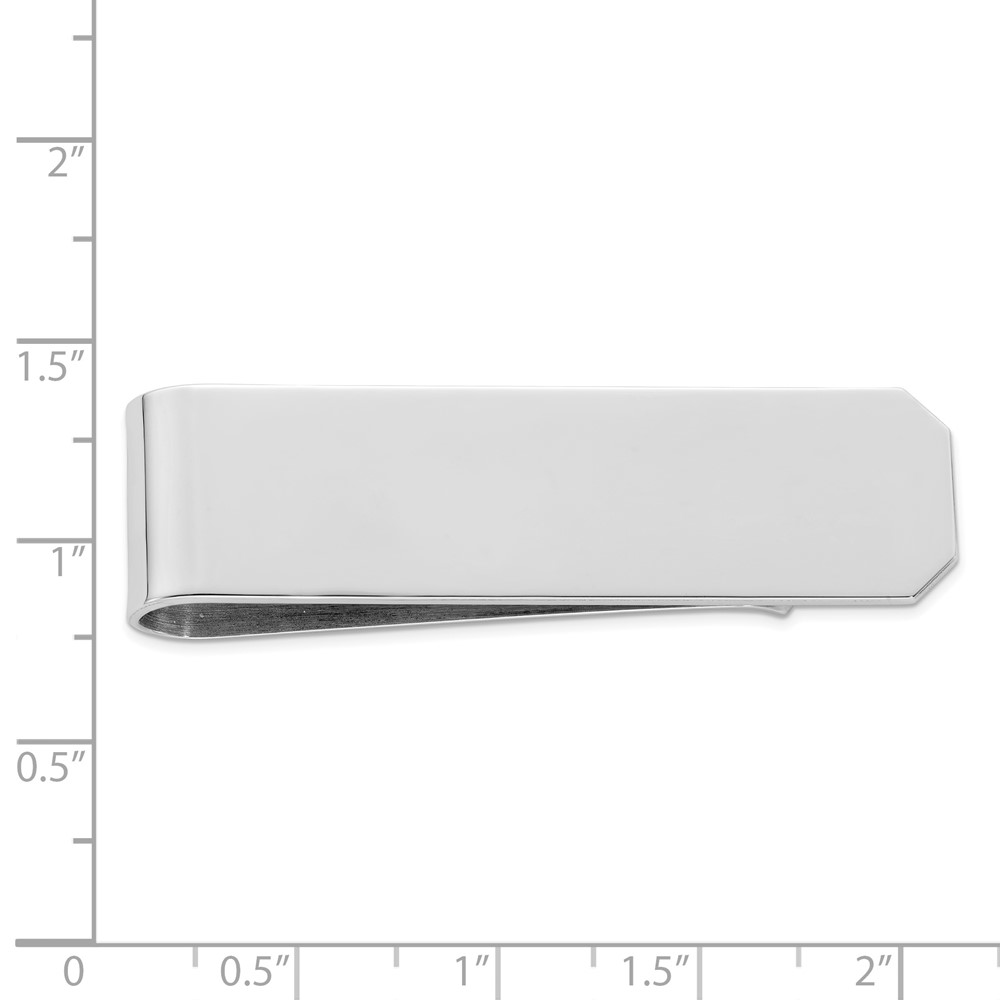 Sterling Silver Rhodium Plated Money Clip (QQ505)