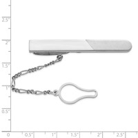 Sterling Silver Rhodium Plated Tie Clip view 2