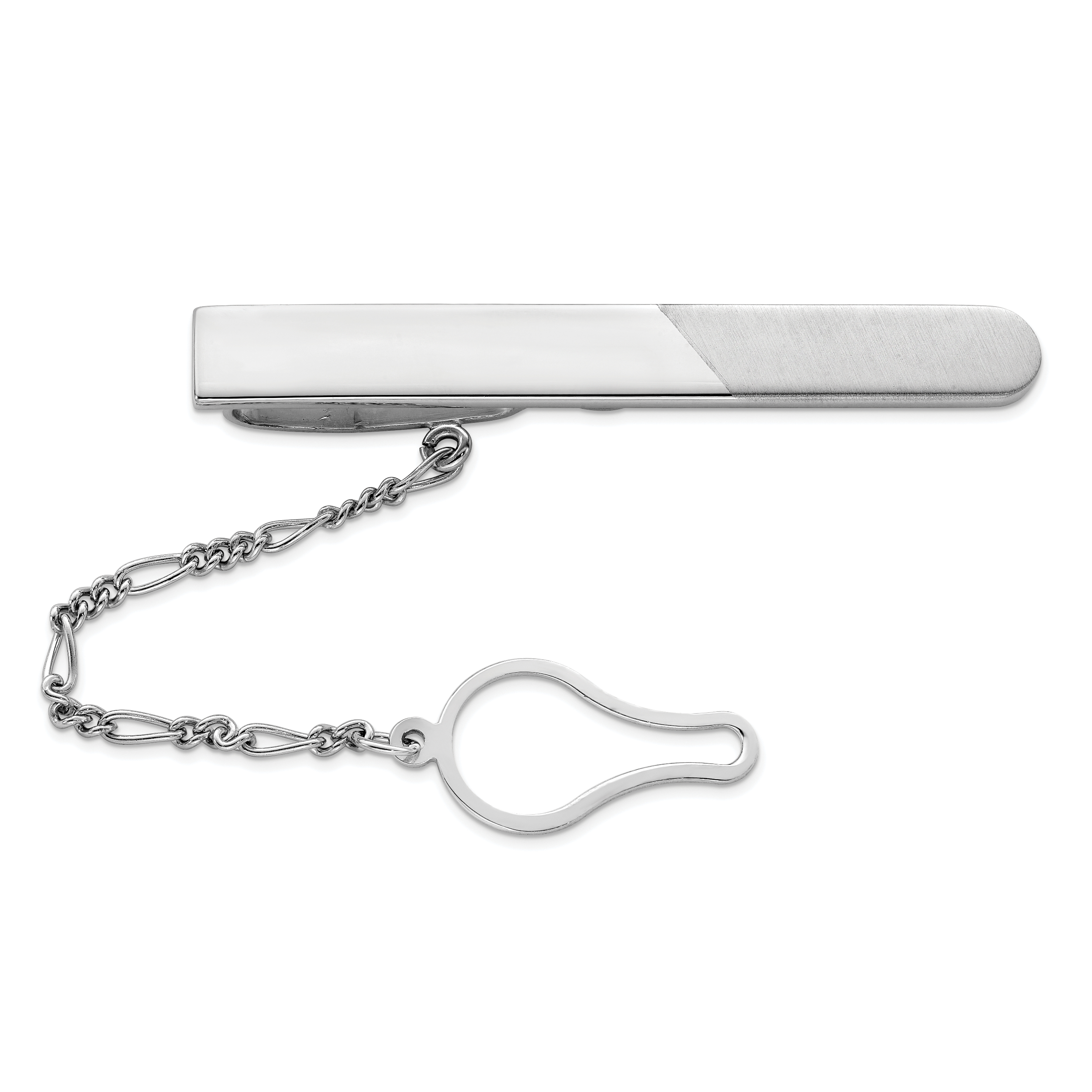 Sterling Silver Rhodium Plated Tie Clip (QQ524)