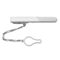 Sterling Silver Rhodium Plated Tie Clip view 1