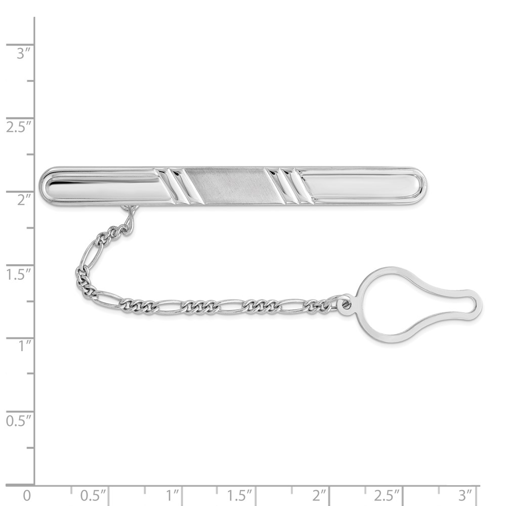 Sterling Silver Rhodium Plated Tie Clip (QQ525)