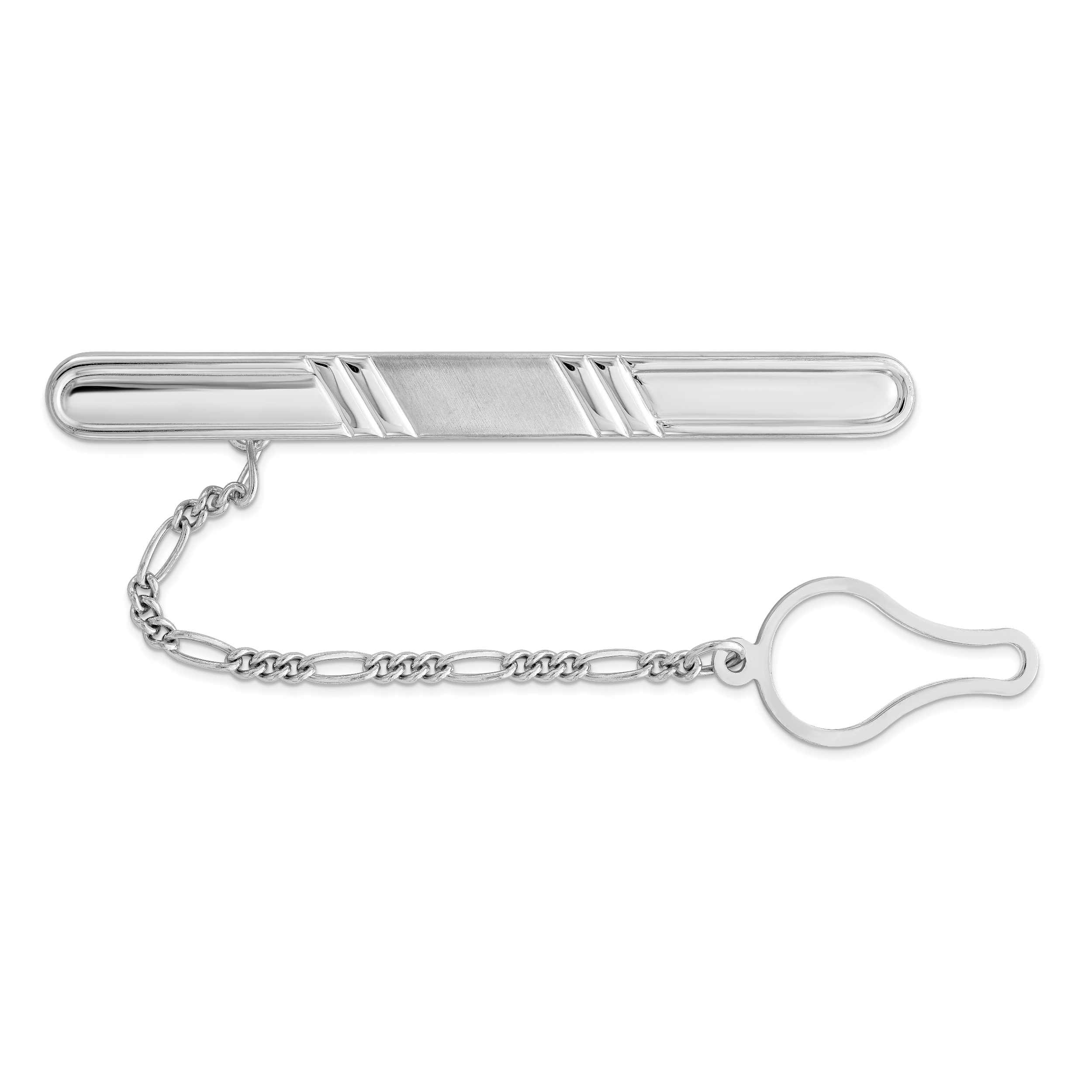 Sterling Silver Rhodium Plated Tie Clip (QQ525)