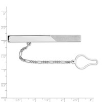 Sterling Silver Rhodium Plated Tie Clip view 2