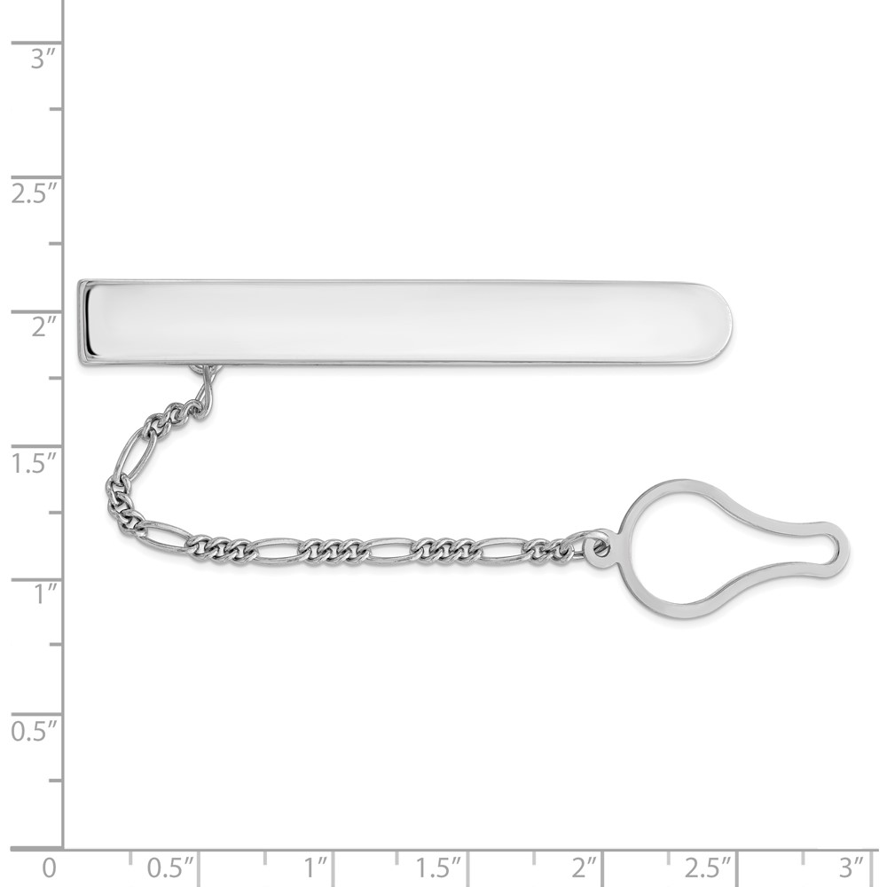 Sterling Silver Rhodium Plated Tie Clip (QQ529)