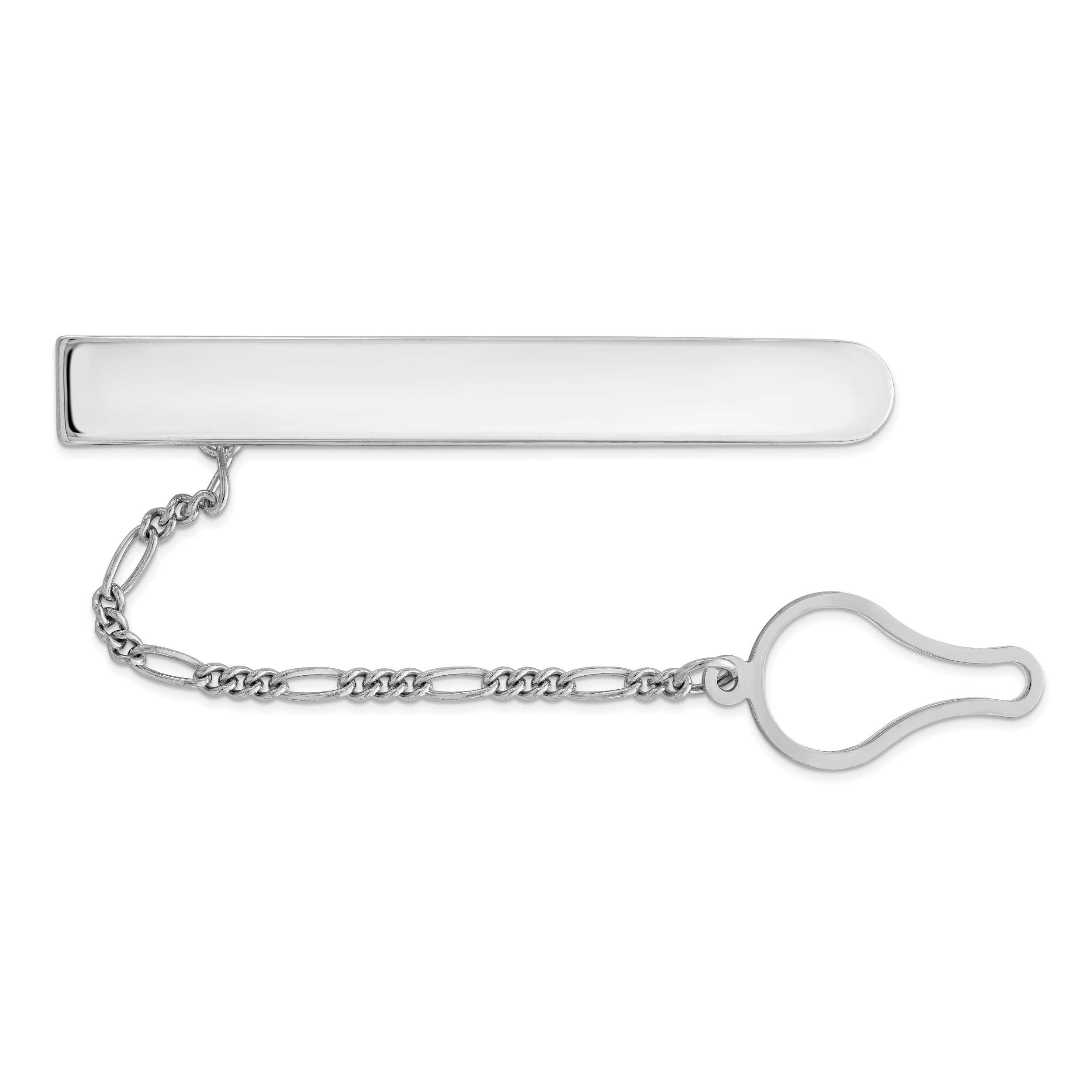Sterling Silver Rhodium Plated Tie Clip (QQ529)