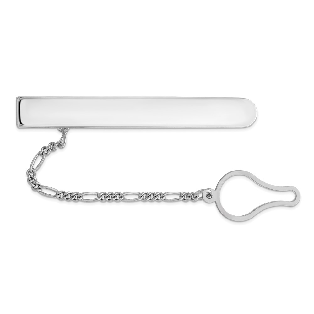 Sterling Silver Rhodium Plated Tie Clip (QQ529)