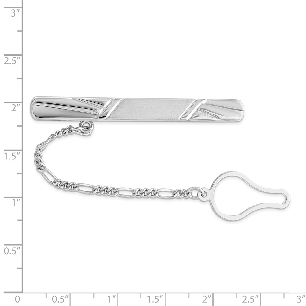 Sterling Silver Rhodium Plated Tie Clip (QQ531)