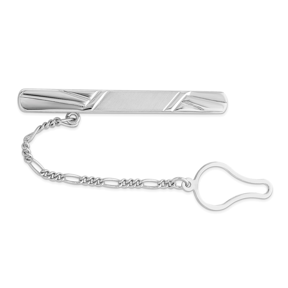 Sterling Silver Rhodium Plated Tie Clip (QQ531)