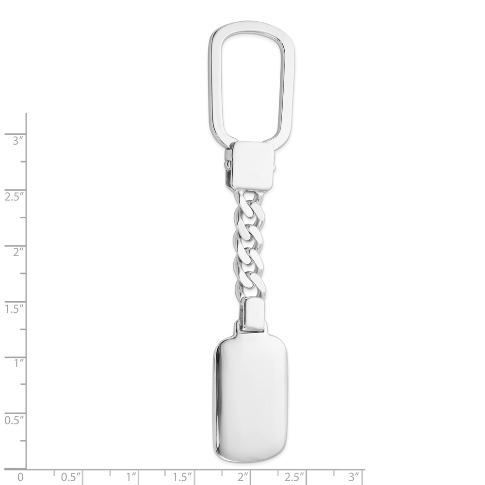 Sterling Silver Rhodium Plated Key Chain (QQ536)