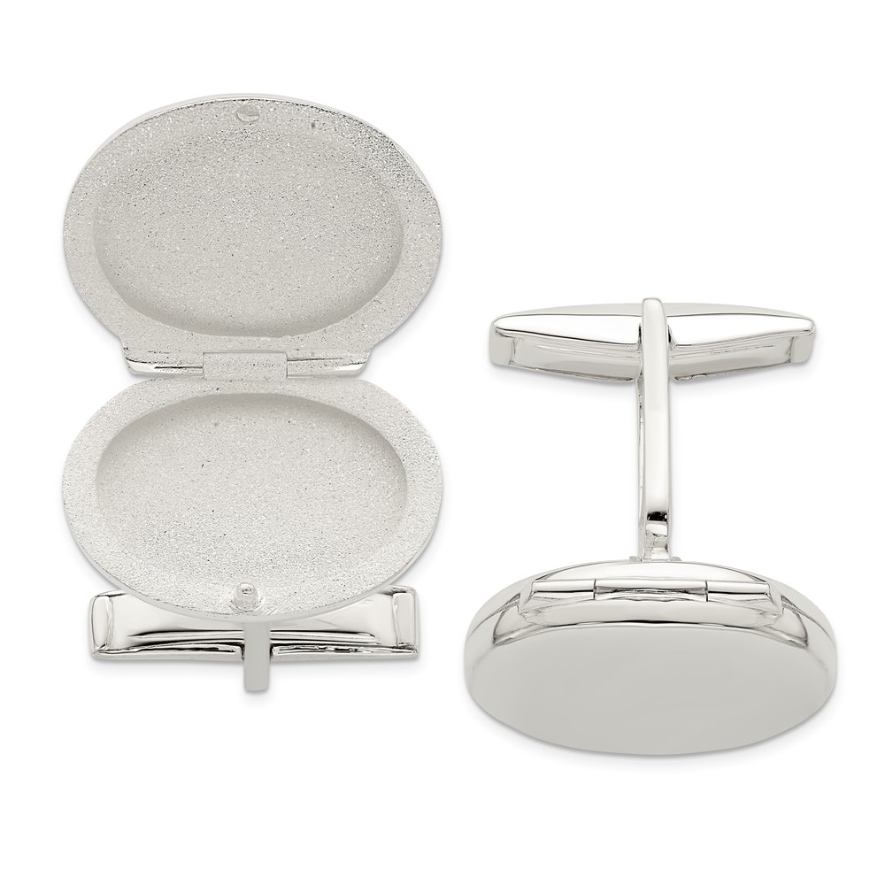 Sterling Silver Oval Locket Cufflinks (QQ547)