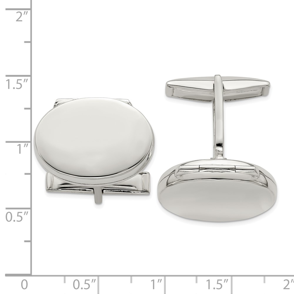 Sterling Silver Oval Locket Cufflinks (QQ547)