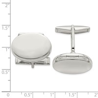 Sterling Silver Oval Locket Cufflinks view 4