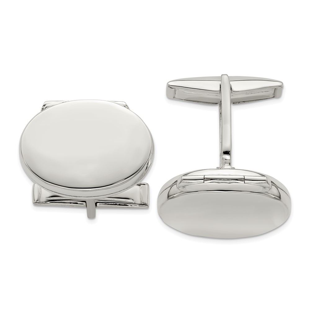 Sterling Silver Oval Locket Cufflinks (QQ547)