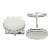Sterling Silver Oval Locket Cufflinks view 1