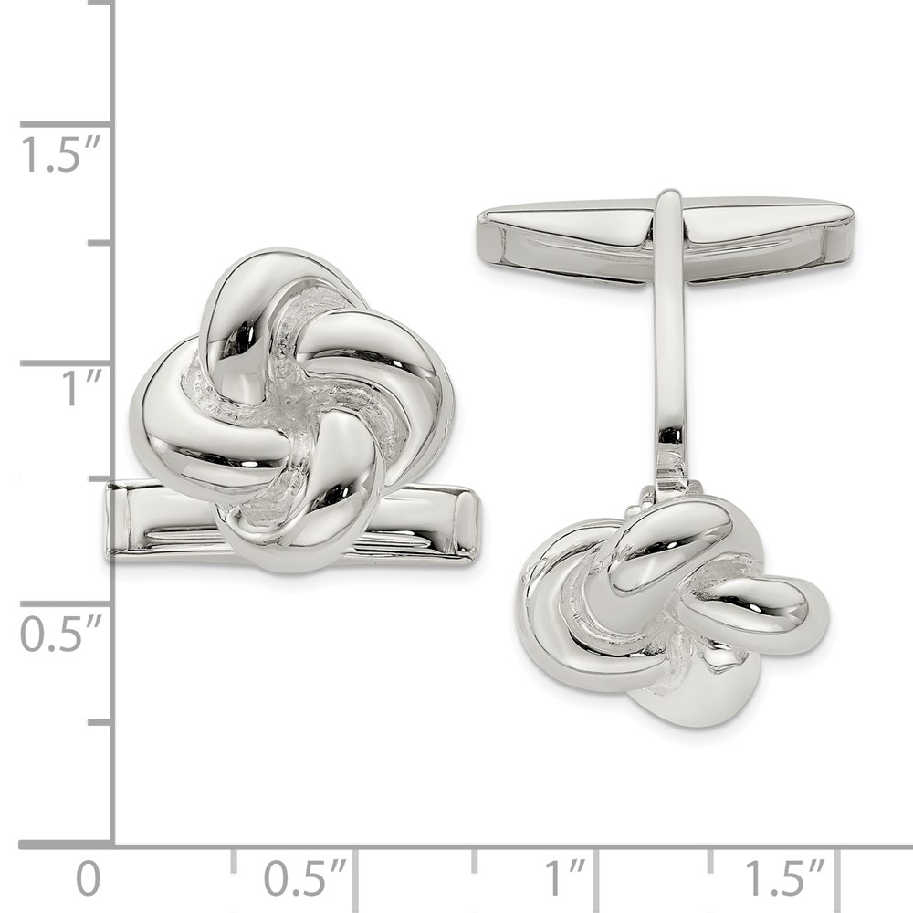 Sterling Silver Knot Cufflinks (QQ548)