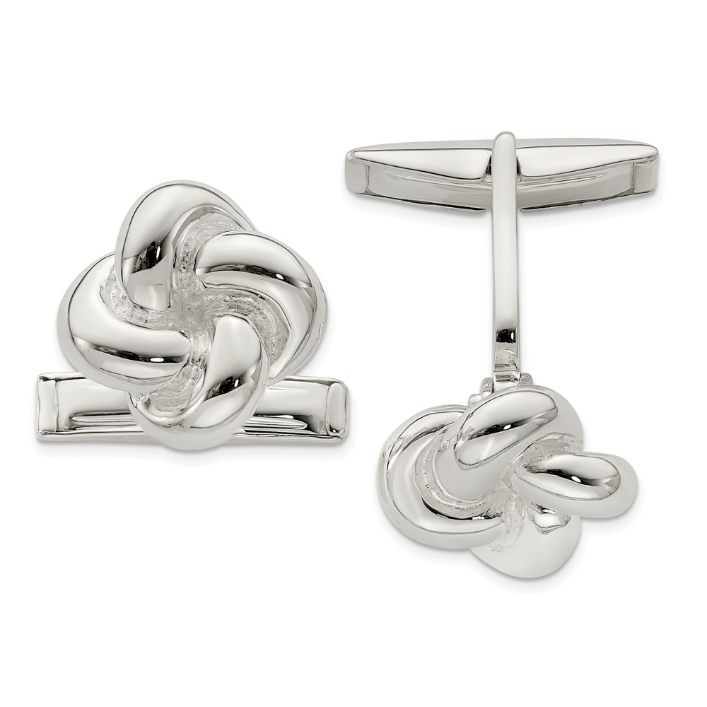 Sterling Silver Knot Cufflinks (QQ548)