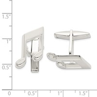 Sterling Silver Music Note Cuff Links view 2