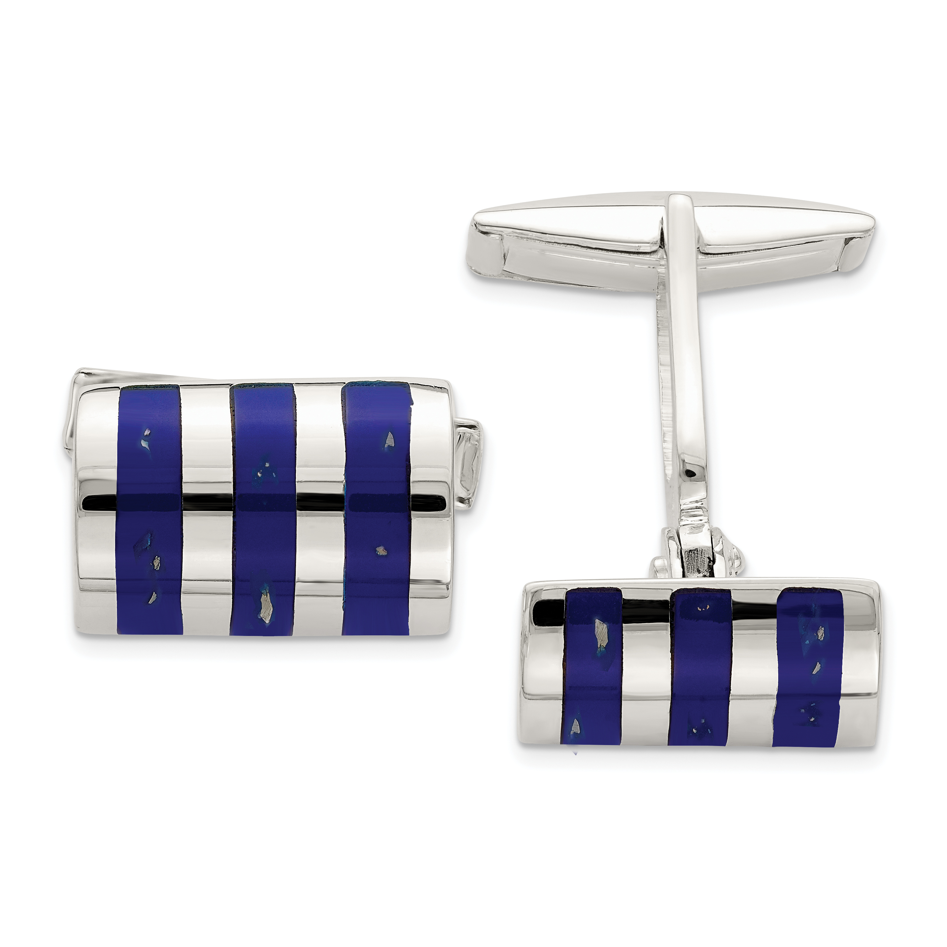 Sterling Silver Lapis Cuff Links (QQ577)