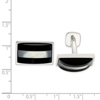 Sterling Silver Mother of Pearl & Onyx Cufflinks view 2
