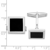 Sterling Silver Onyx Cuff Links view 2
