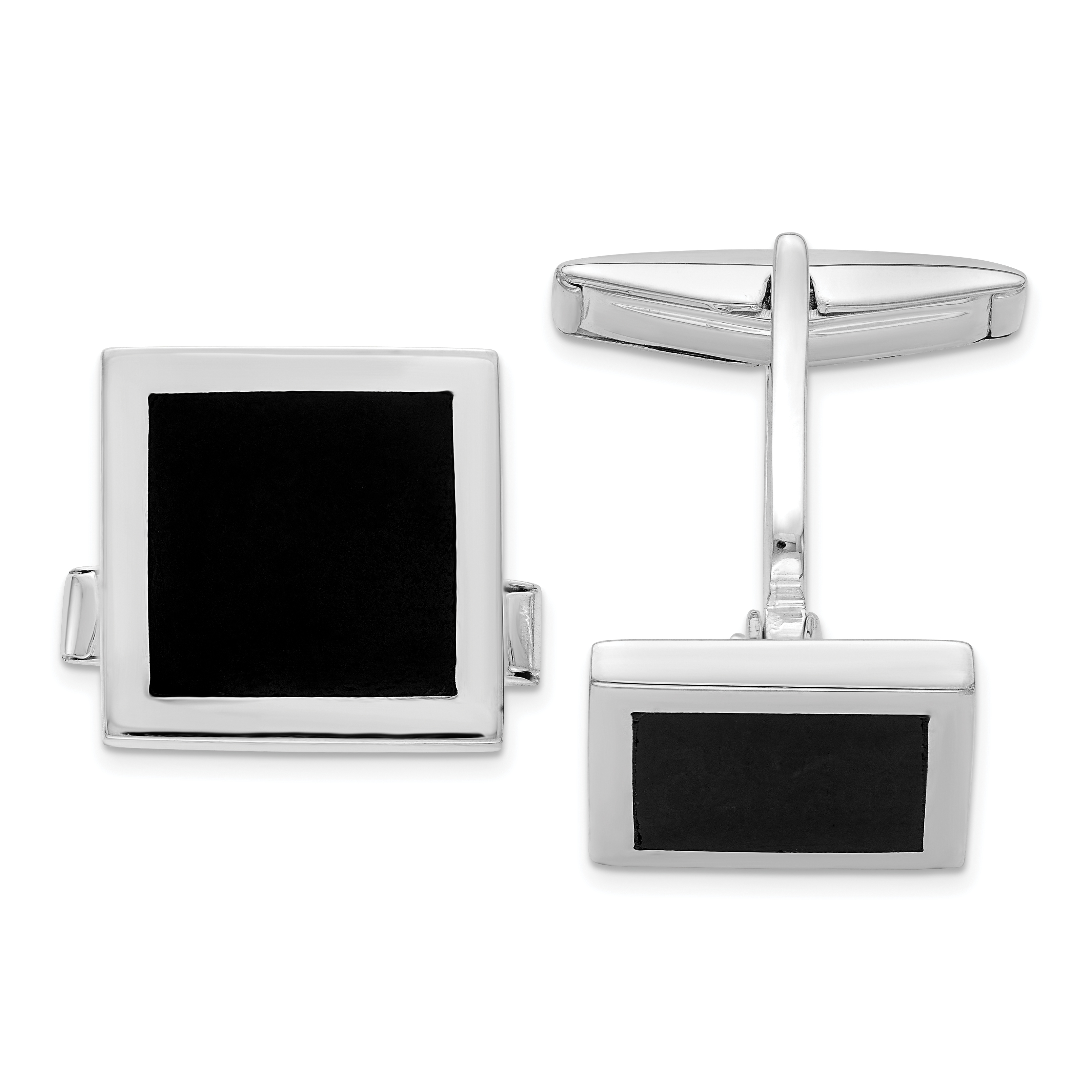 Sterling Silver Onyx Cuff Links (QQ580)