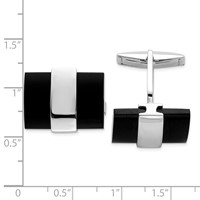Sterling Silver Onyx Cuff Links view 2